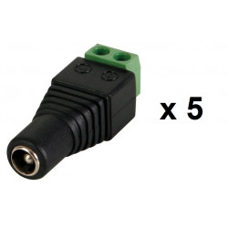 5,5 x 2,5 mm DC enchufe hembra para atornillar 5pcs de conexión velleman - 1