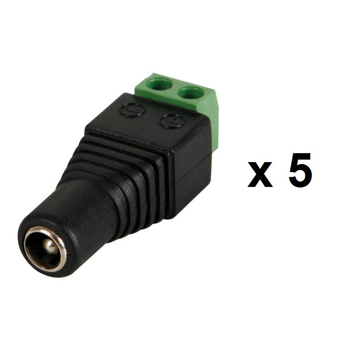 5,5 x 2,5 mm DC-Stecker-Buchse auf Verbindung 5pcs Schraube velleman - 1