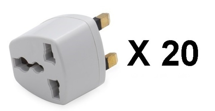 20 x Reiseadapter stromversorgungsadapter adapter englischer stecker euro stecker elektrischer adapter lle929 elektrischer adapt