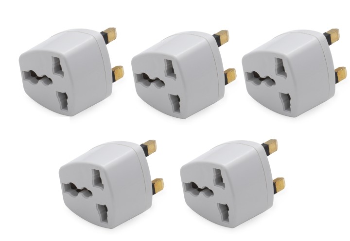 5 x Travel adapter electric adapter gb plug to european , 1a 250vac electric adapters gb plug to european , 1a 250vac electric a