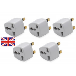 5 x Travel adapter electric adapter gb plug to european , 1a 250vac electric adapters gb plug to european , 1a 250vac electric a