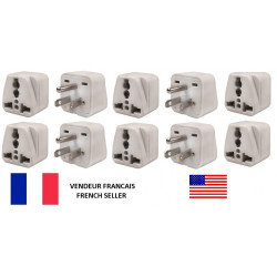 10 Travel adapter electric adapter 16 american male + female to female euro adapter hama - 1
