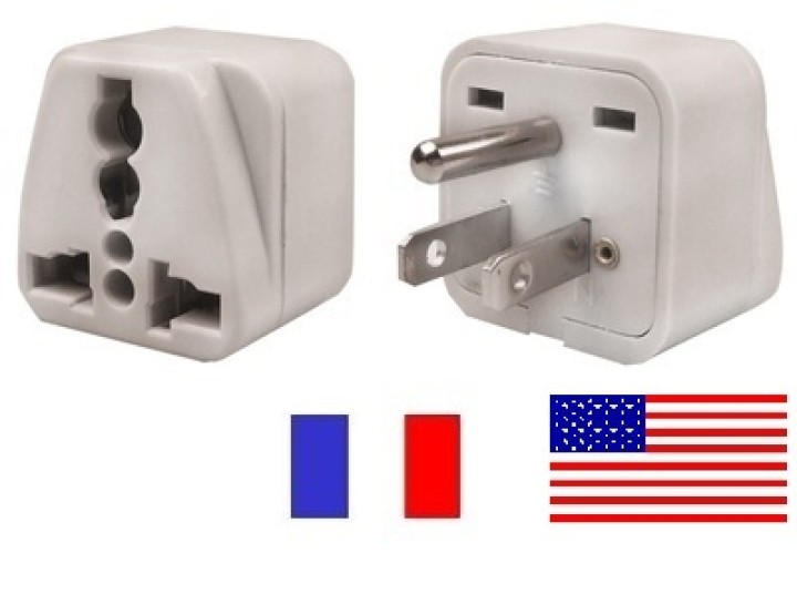 2 Reiseadapter stromversorgungsadapter 6a usa stecker + erdkontakt euro buchse elektrischer adapter elektronik jr international 