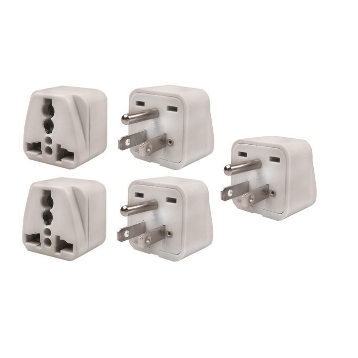 5 Reiseadapter stromversorgungsadapter 6a usa stecker + erdkontakt euro buchse elektrischer adapter elektronik jr international 