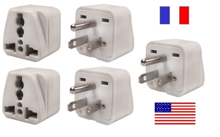 5 Adaptador electrico 6a macho americano a hembra euro universal adaptadores conectores adaptadores adaptador convertidor jr int