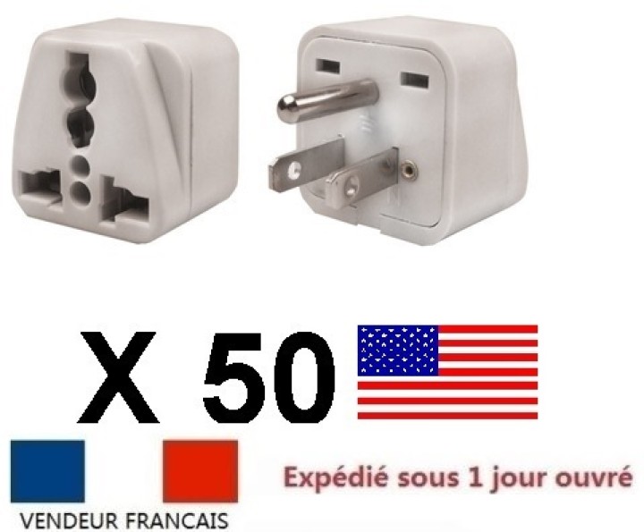 50 Reiseadapter stromversorgungsadapter 6a usa stecker + erdkontakt euro buchse elektrischer adapter elektronik jr international
