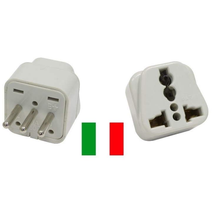 Adaptador de enchufe eléctrico europa italia 10a 250v para viajar jr international - 1