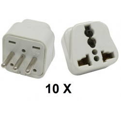 10 Electric plug adapter italy europe 10a 250v to travel jr international - 1