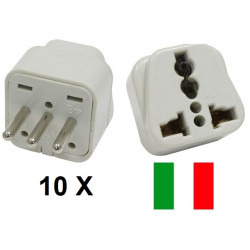 10 Electric plug adapter italy europe 10a 250v to travel jr international - 2