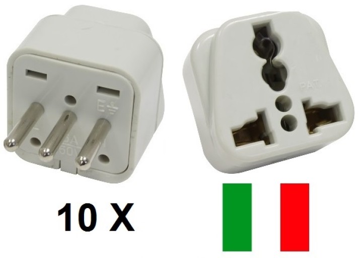 10 Elektro-stecker-adapter italien europa 10a 250v zu reisen jr international - 2