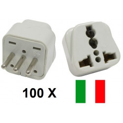 100 Adaptador de enchufe eléctrico europa italia 10a 250v para viajar jr international - 1