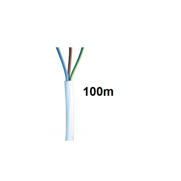 Cable electrico 3 hilos 0,75mm2 ø7mm (100m) cable electrico alimentacion principal televisiones alarmas tv video alimentaciones 