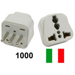 1000 Adaptador de enchufe eléctrico europa italia 10a 250v para viajar jr international - 1