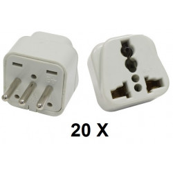 20 Electric plug adapter italy europe 10a 250v to travel jr international - 1