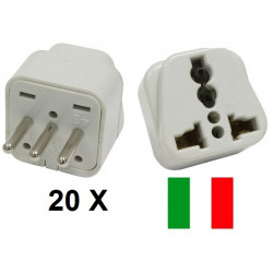 20 Electric plug adapter italy europe 10a 250v to travel jr international - 2