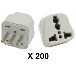 200 Electric plug adapter italy europe 10a 250v to travel jr international - 1