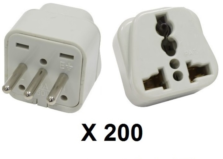 200 Adaptador de enchufe eléctrico europa italia 10a 250v para viajar jr international - 1