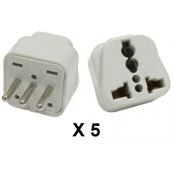 5 Electric plug adapter italy europe 10a 250v to travel jr international - 1