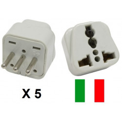 5 Electric plug adapter italy europe 10a 250v to travel jr international - 2