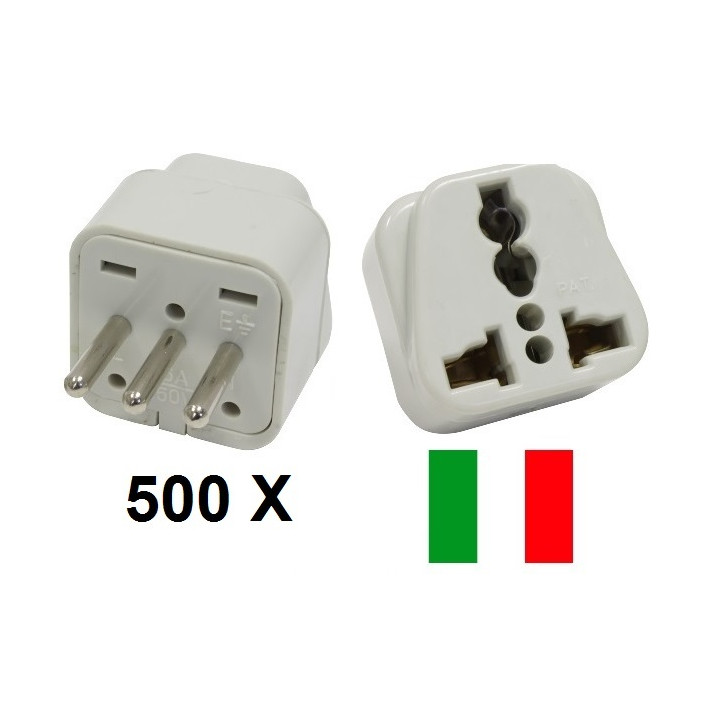 500 Electric plug adapter italy europe 10a 250v to travel jr international - 1