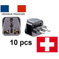 10 Swiss adapter plug socket with earth to go to liechtenstein jordan Madagascar Rwanda jr international - 1