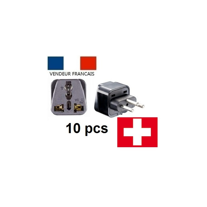 10 Swiss-Adapter Steckdose mit Erde zu Liechtenstein jordan Madagaskar Ruanda gehen jr international - 1