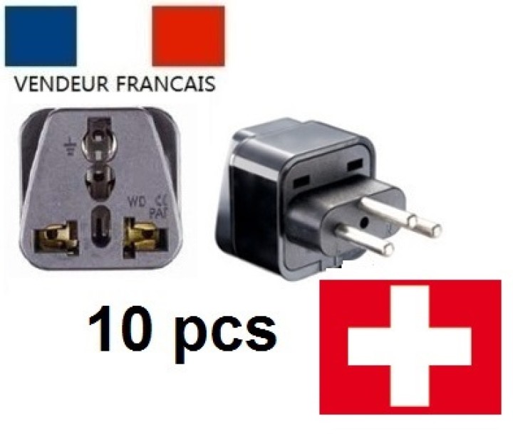 10 Swiss adapter plug socket with earth to go to liechtenstein jordan Madagascar Rwanda jr international - 1