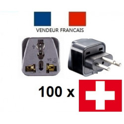 100 Swiss adapter plug socket with earth to go to liechtenstein jordan Madagascar Rwanda jr international - 1