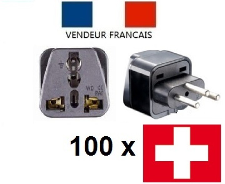 100 Swiss adapter plug socket with earth to go to liechtenstein jordan Madagascar Rwanda jr international - 1