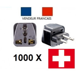 1000 Swiss adapter plug socket with earth to go to liechtenstein jordan Madagascar Rwanda jr international - 1