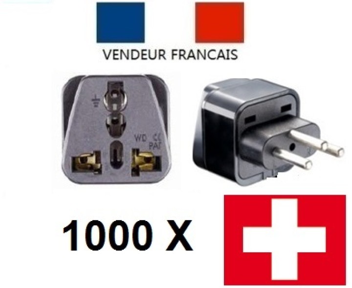 1000 Swiss adapter plug socket with earth to go to liechtenstein jordan Madagascar Rwanda jr international - 1