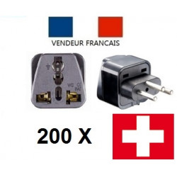 200 Swiss adapter plug socket with earth to go to liechtenstein jordan Madagascar Rwanda jr international - 1