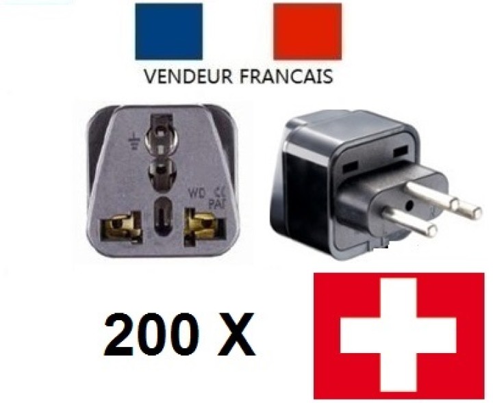 200 Swiss-Adapter Steckdose mit Erde zu Liechtenstein jordan Madagaskar Ruanda gehen jr international - 1