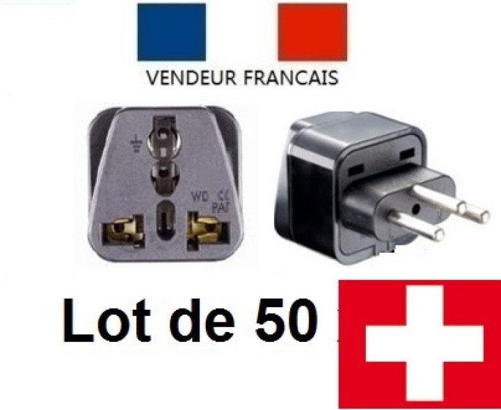 50 Swiss adapter plug socket with earth to go to liechtenstein jordan Madagascar Rwanda jr international - 1