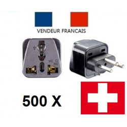 500 Swiss adapter plug socket with earth to go to liechtenstein jordan Madagascar Rwanda jr international - 1