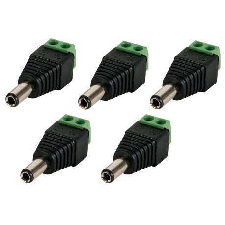 5.5 x 2.5mm DC plug male to screw connection 5pcs velleman - 6