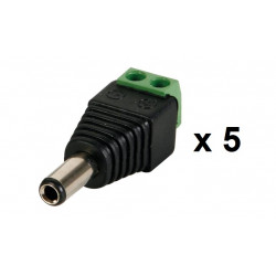5.5 x 2.5mm DC plug male to screw connection 5pcs velleman - 1
