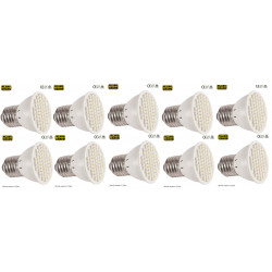 10 Lampara led smd x60 e27 220v 3w blanca iluminacion bajo consumo cen - 1