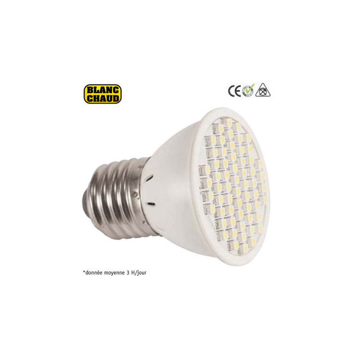 Smd led lampada 220v e27 3w bianco caldo x60 a basso consumo energetico illuminazione elev612jd cen - 1