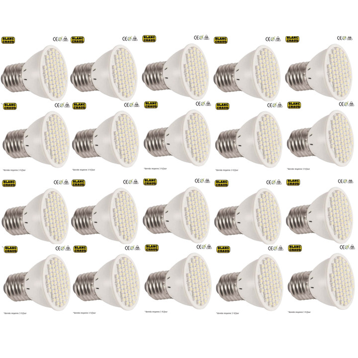 20 Lampara led smd x60 e27 220v 3w blanca iluminacion bajo consumo cen - 1