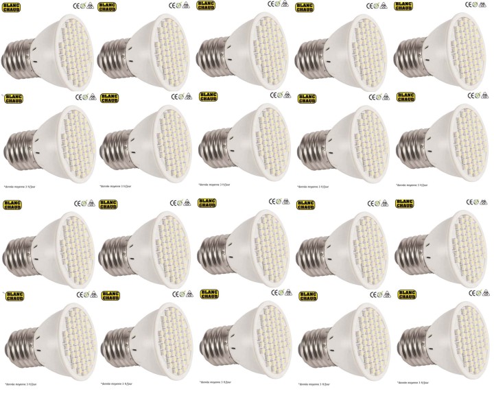 20 Smd led lampada 220v e27 3w bianco caldo x60 a basso consumo energetico illuminazione elev612jd cen - 1