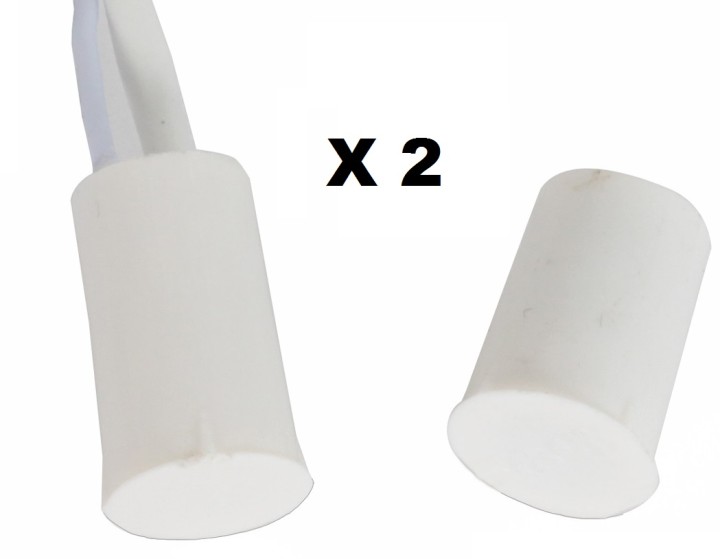 2 Contact nf 11mm flush white c30 sensor magnetic detector opening for alarm jr international - 1
