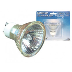1 lámpara electrica iluminacion halógena gu10 50w 230v iluminaciones electricas lamparas halogenas hq - 1
