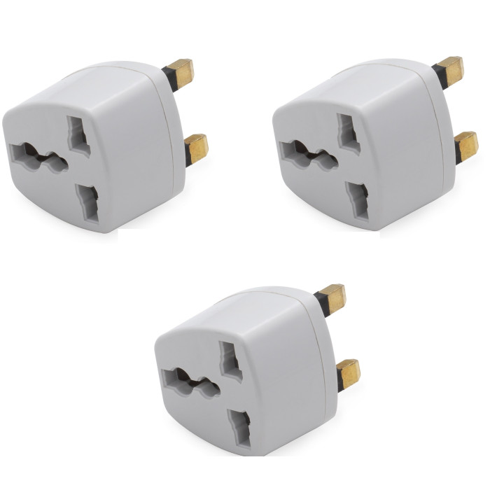 3 Adaptador electrico enchufe europeo hacia enchufe ingles lle929 adaptador convertidor jr international - 2