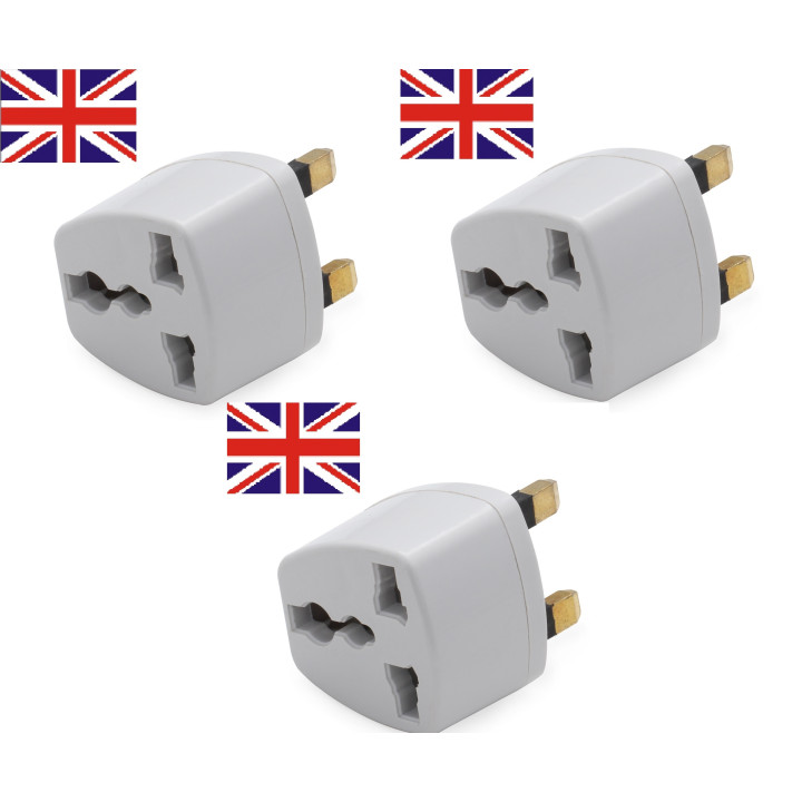 3 Adattatore elettrico presa europea verso presa inglese senza presa terra convertitore adattatore converter jr international - 