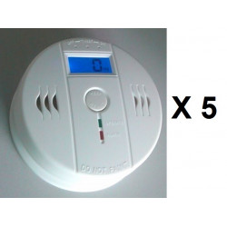 5 Detector de monóxido de carbono co 9v en50291 tipo b timbre de alarma de detección de gas inodoro autónoma jr international - 
