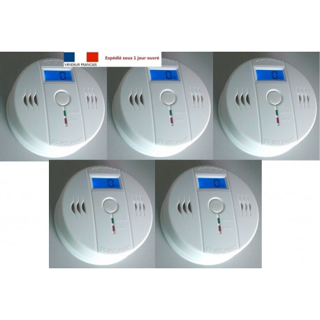 PACK OF 5 Autonomous sensor carbon monoxide detector co 9v en50291 type b odorless gas detection alarm buzzer jr international -