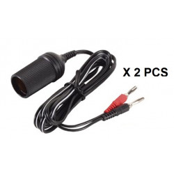 2 Power cord with cigarette lighter and banana connections jr international - 1