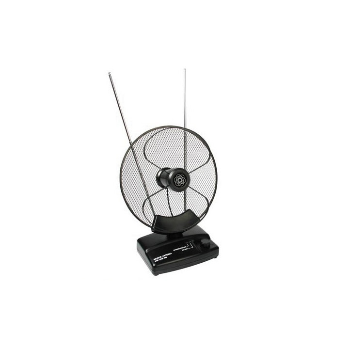 Parabolica antenna tv uhf vhf fm tv tnt antm4 28db amplificatore 220v uso interno 12v konig - 2