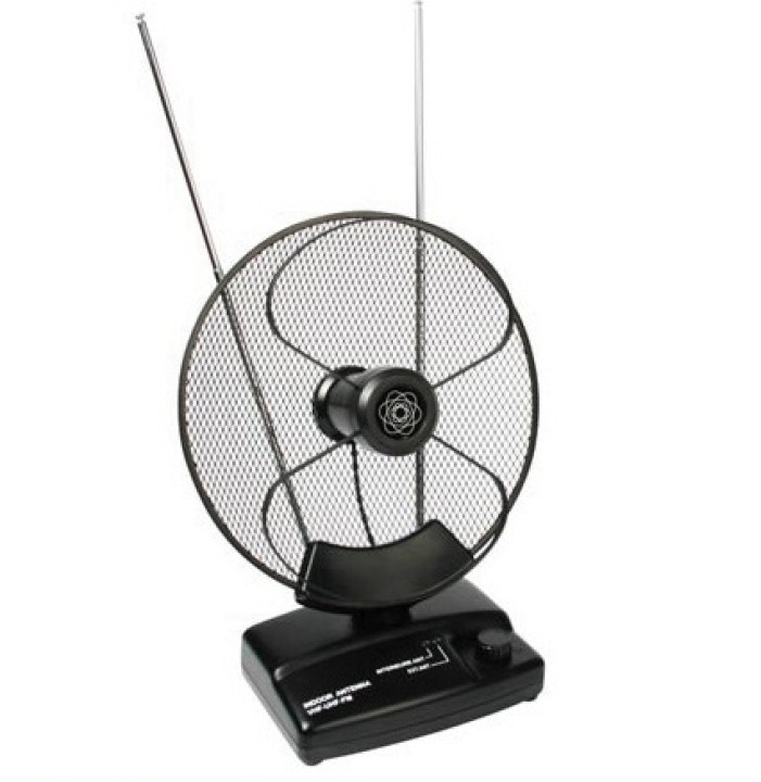 Parabolica antenna tv uhf vhf fm tv tnt antm4 28db amplificatore 220v uso interno 12v konig - 2